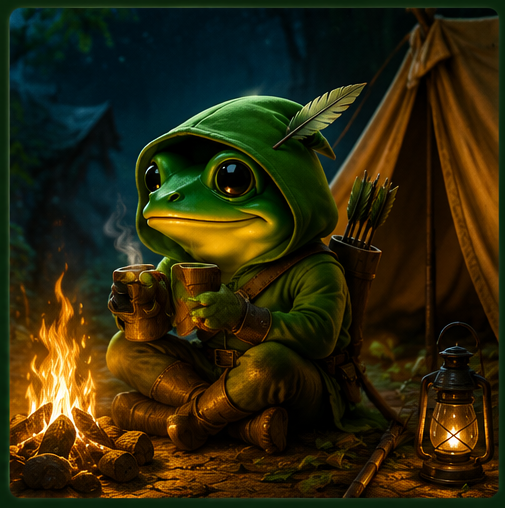 Vlad resting by the campfire